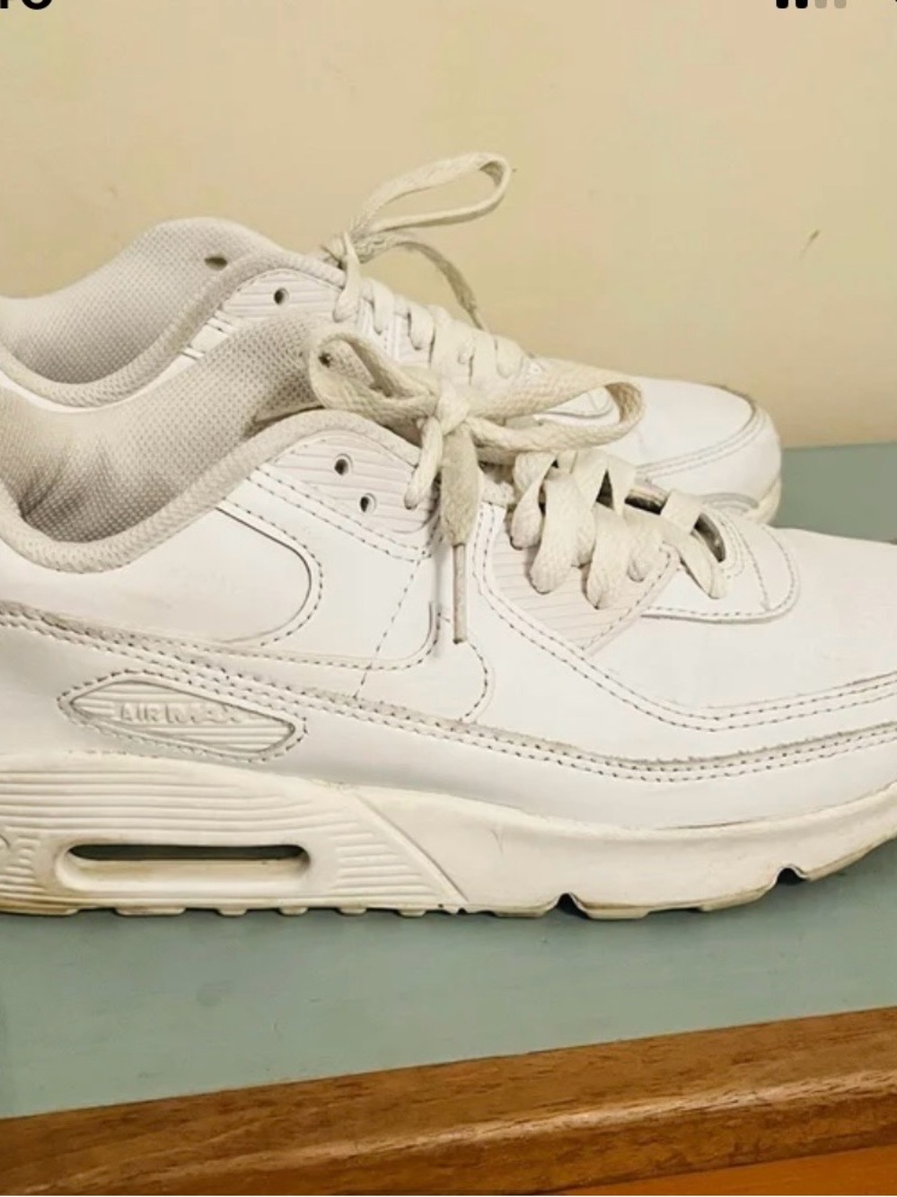Nike Kids White Leather AirMax Sneakers